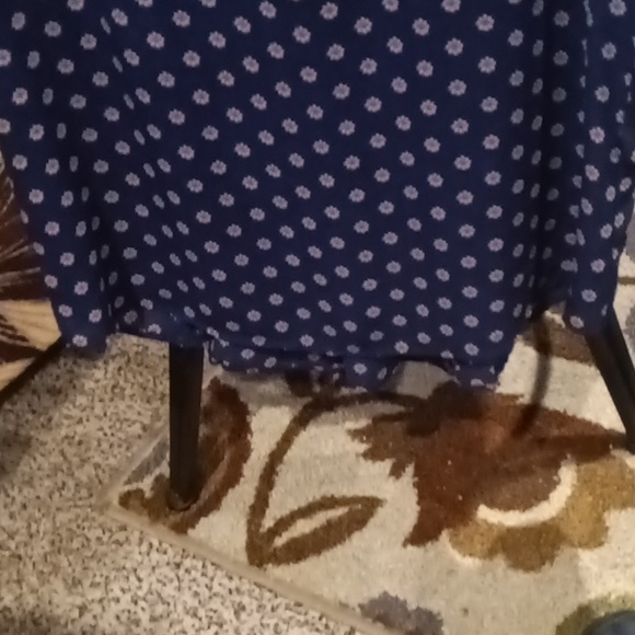 FINAL PRICE PLEIONE multi-colored floral print s/s design blouse w flared hem L - Picture 5 of 6